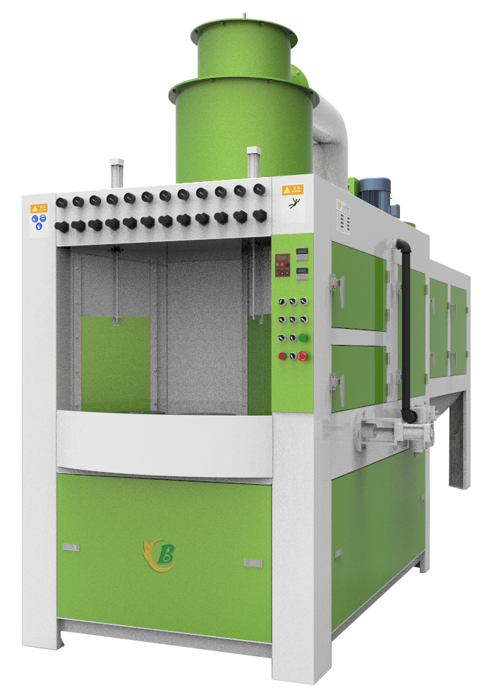 電飯鍋轉(zhuǎn)盤式自動噴砂機，炊具件自動噴砂機